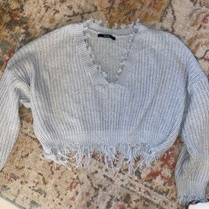 Frilly crop top sweater